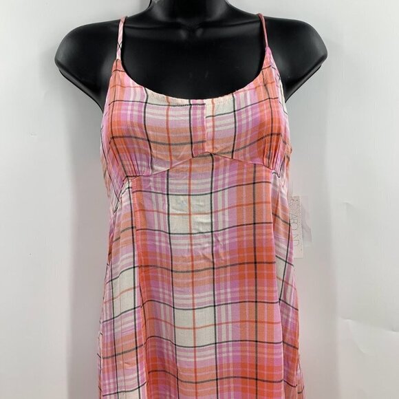 Abound Nordstrom Women's Plaid Spaghetti Strap Lightweight Mini Dress Size S NWT - Picture 3 of 13